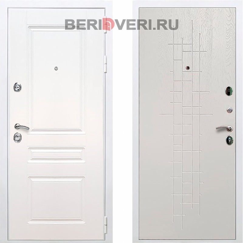 Металлическая дверь REX Премиум H ФЛ-289 Белый / Роял Вуд Белый