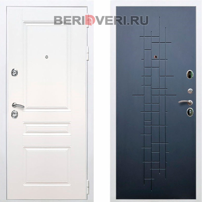 Металлическая дверь REX Премиум H ФЛ-289 Белый / Ясень черный