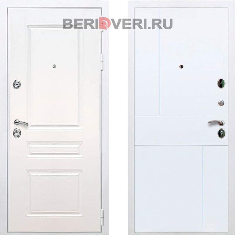 Металлическая дверь REX Премиум H ФЛ-290 Белый / Белый софт