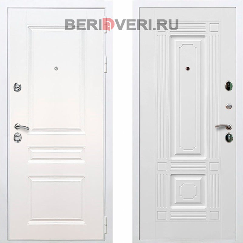 Металлическая дверь REX Премиум H ФЛ-2 Белый / Белый