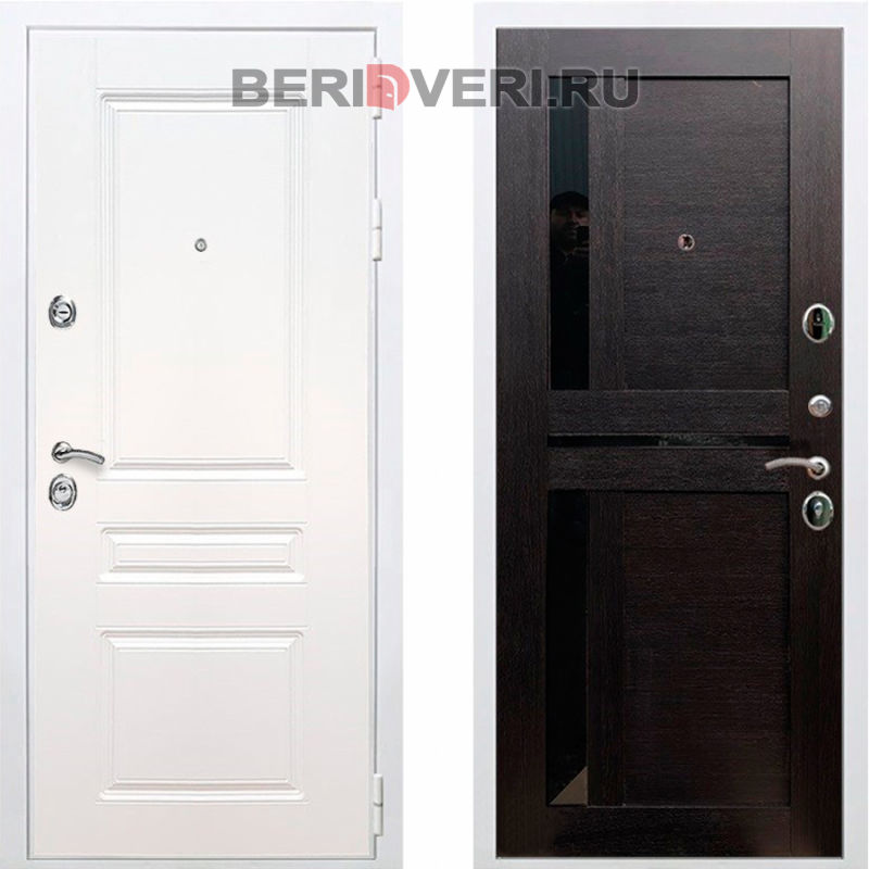 Металлическая дверь REX Премиум H СБ-18 Белый / Венге